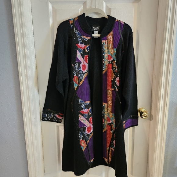 Koos Of Course Van Den Akker Vintage Quilted Patchwork Duster Long Cardigan 2X - Picture 1 of 10